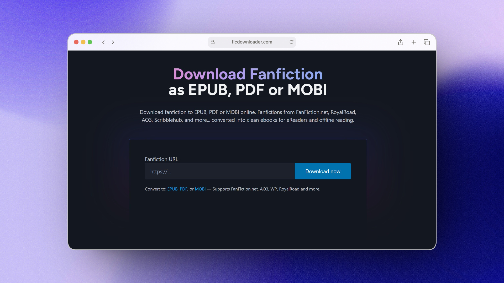 ficdownloader screenshot